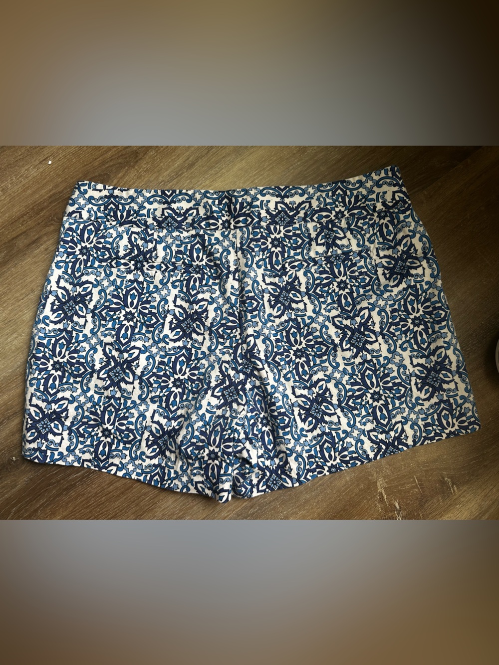 Milly Blue and White Print Shorts